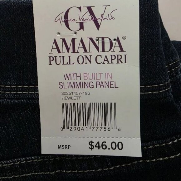 Women's Gloria Vanderbilt Amanda Pull-On Capri Pants Color: Hewlett Size: 4 - Picture 4 of 4